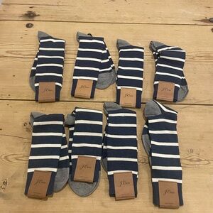 J. Crew Men's Navy Striped Socks Lot NWT
